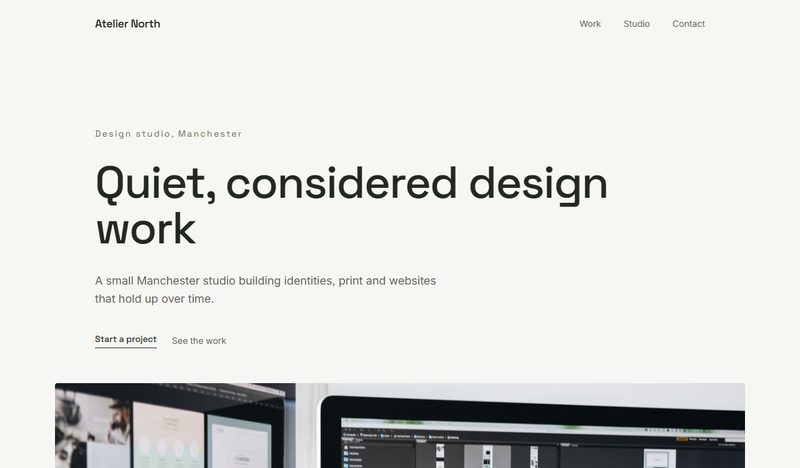 Atelier North — design studio website