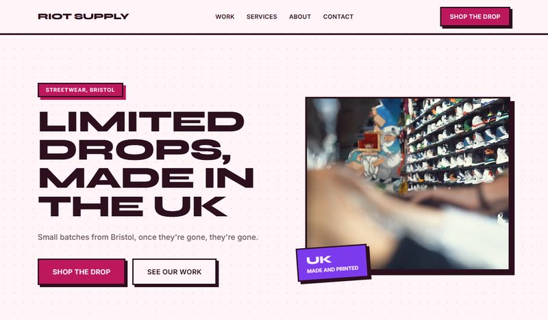 Riot Supply — streetwear brand website
