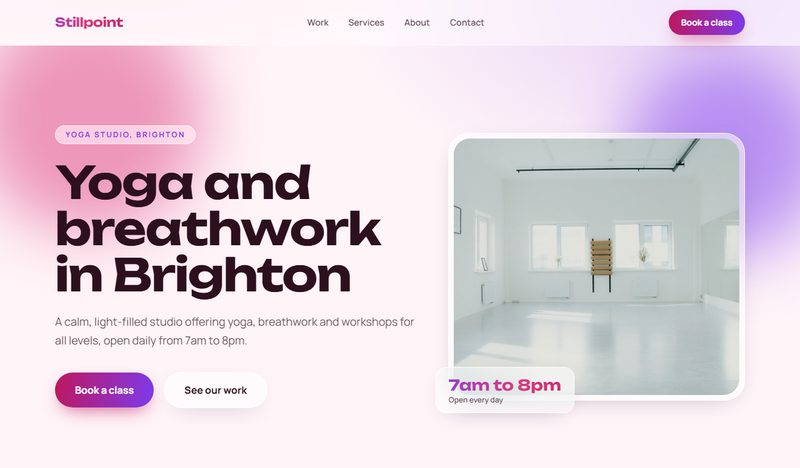 Stillpoint — yoga studio website